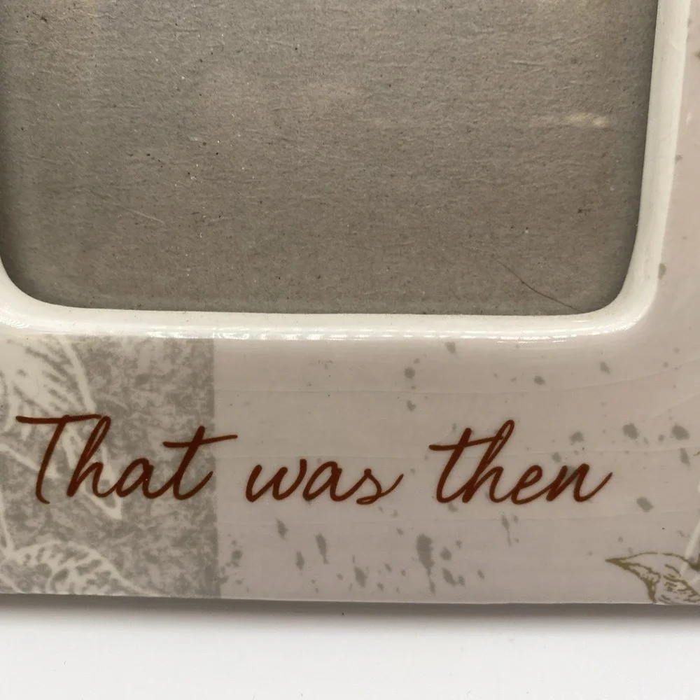 PICTURE FRAME-Friends-THAT WAS THEN-THIS IS NOW-2 PHOTO FRAME-POWDER BLUE WHITE